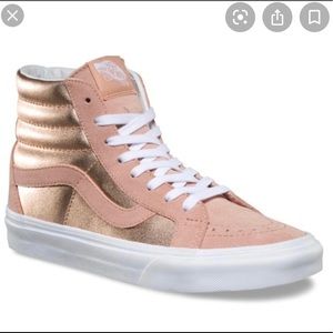 Vans Sk8-Hi Two-Tone Rose Gold Suede and Metallic